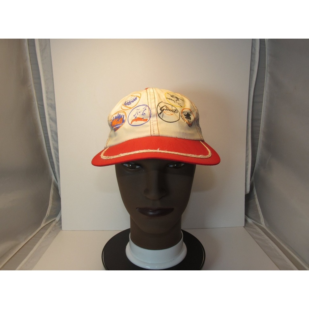MLB All Teams Hat Vintage Baseball Cap Men's Medium All Over Print Logos